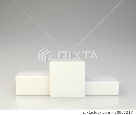 Empty white pedestal for winners and champion. 28935217