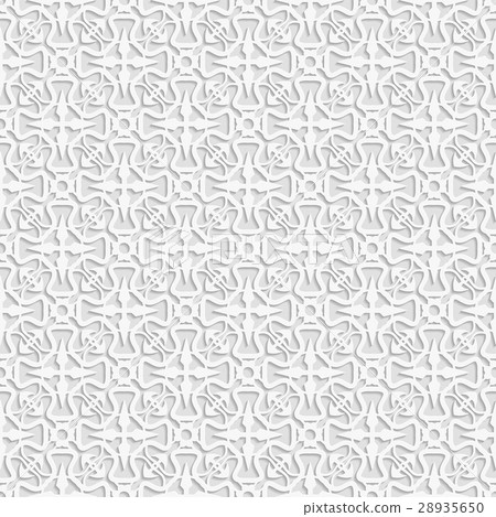 Seamless white 3D pattern, arabic motif 28935650