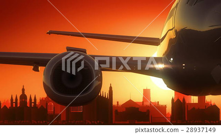 Cambridge England United Kingdom Airplane Take Off 28937149