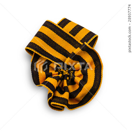 Striped victory Saint George ribbon in flat style 28937774