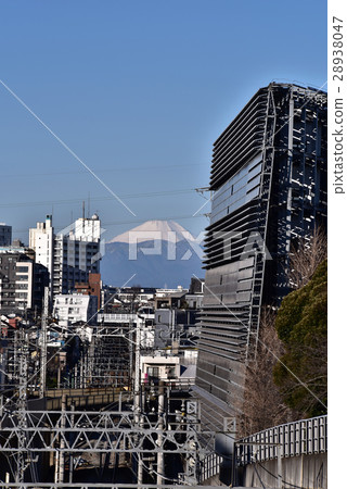 From the vicinity of Okayama station Mt. Fuji in the morning in winter From the vicinity of Okayama station Mt. Fuji in the morning in winter 28938047