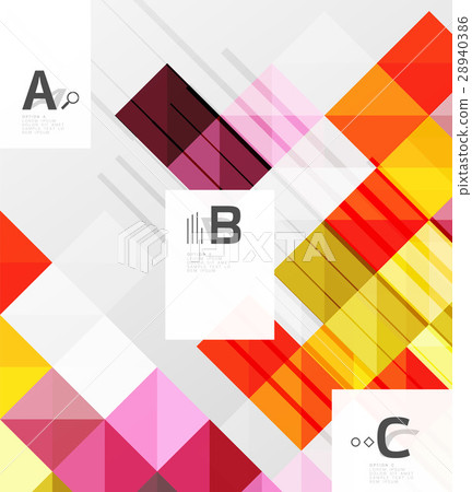 Square elements with infographics and options 28940386