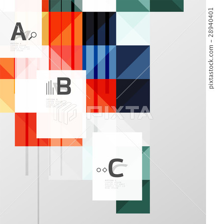 Square elements with infographics and options 28940401