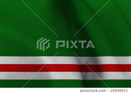 Chechen republic flag 3D illustration symbol. Chechen republic flag 3D illustration symbol. 28940631