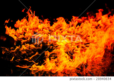 Beautiful burning fire flame background and coals 28940634