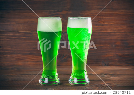 St Patrick's Day concept two mug green beer St Patrick's Day concept two mug green beer 28940711