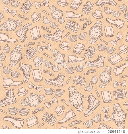 hipster seamless pattern. - Stock Illustration [28941248] - PIXTA