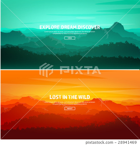 Mountains and forest. Wild nature landscape 28941469