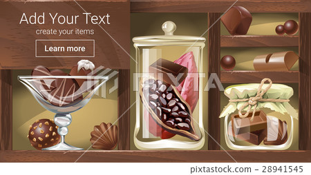 illustration of a wooden rack with chocolate illustration of a wooden rack with chocolate 28941545