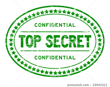 Grunge green top secret confidential rubber stamp 28942021