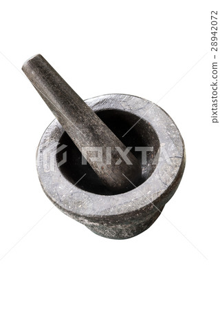 stone mortar isolate photo on white background 28942072