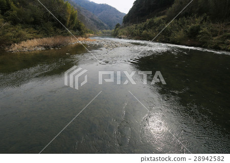 從高知縣金田町金田橋市看到的博文河 28942582