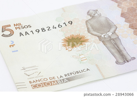 Five Thousand Colombian Pesos Bill Issued on 2016 Five Thousand Colombian Pesos Bill Issued on 2016 28943066