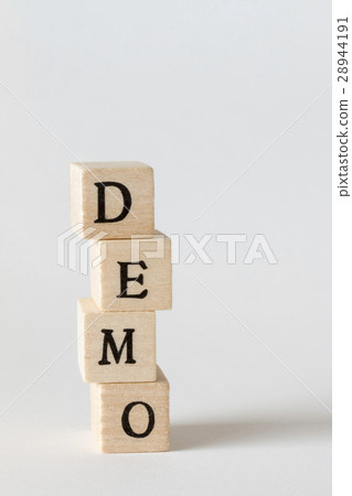 Demonstration, DEMO letters written blocks Demonstration, DEMO letters written blocks 28944191