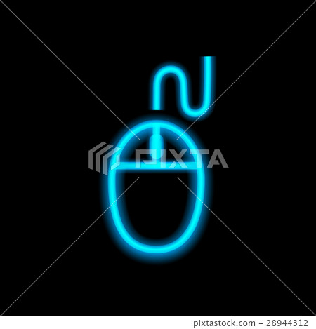 Computer mouse neon lights. - Stock Illustration [28944312] - PIXTA