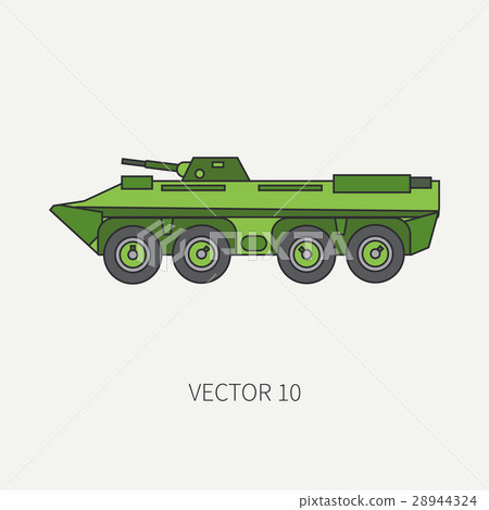 Line flat color vector icon infantry assault 28944324