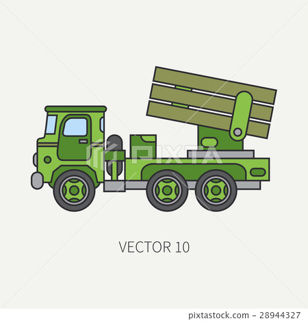 Line flat color vector icon armored reactive 28944327