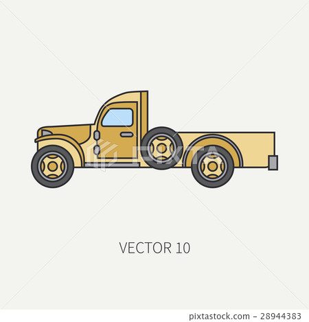 Line flat color vector icon service staff open 28944383