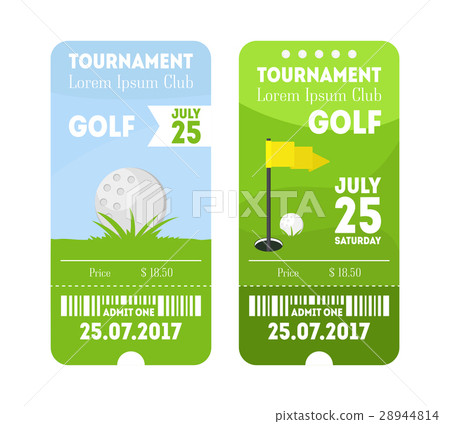 Golf Sport Ticket Set. Vector Golf Sport Ticket Set. Vector 28944814