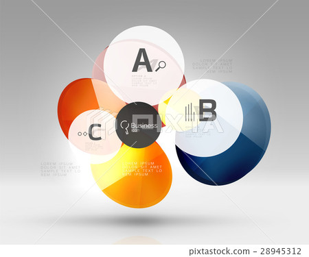 Shiny circles with text in 3d space Shiny circles with text in 3d space 28945312