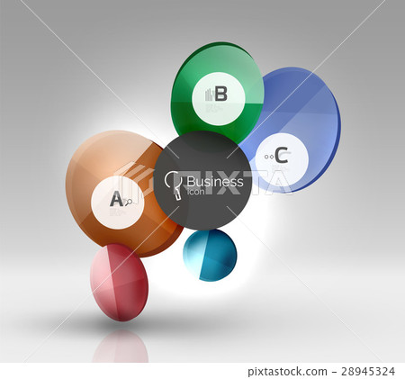 Shiny circles with text in 3d space Shiny circles with text in 3d space 28945324