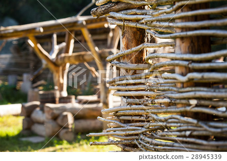 rural wicker fence in village rural wicker fence in village 28945339