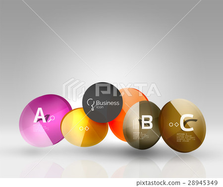 Shiny circles with text in 3d space Shiny circles with text in 3d space 28945349