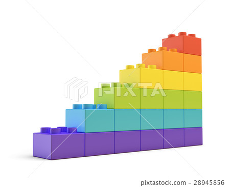 3d rendering of colorful stairs made of many 28945856