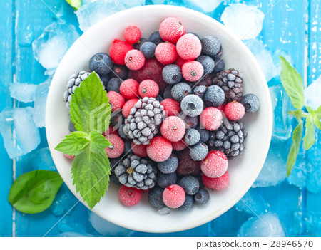 Frozen berry top view 28946570