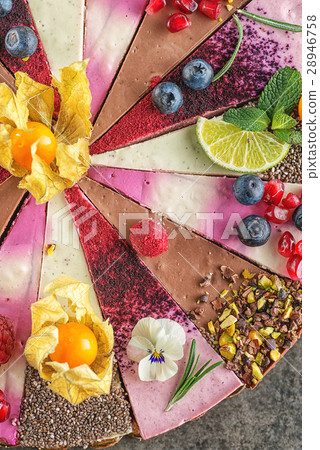 raw vegan cake with fruits and seeds raw vegan cake with fruits and seeds 28946758