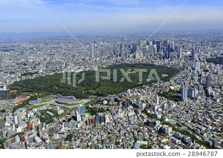 在代代木公園/表參道空中拍攝 在代代木公園/表參道空中拍攝 28946787