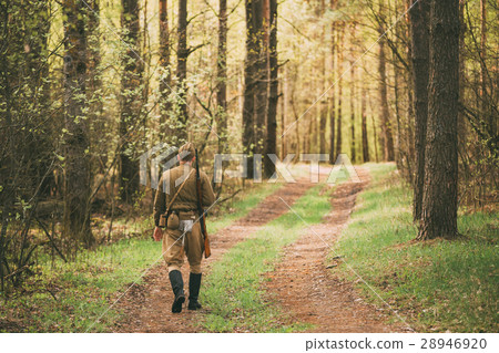 Re-enactor Dressed As Soviet Russian Red Army 28946920