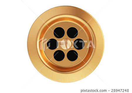 Kitchen sink drain, round plug hole. 3D rendering 28947248