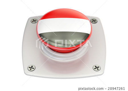 Yemen flag push button, 3D rendering Yemen flag push button, 3D rendering 28947261