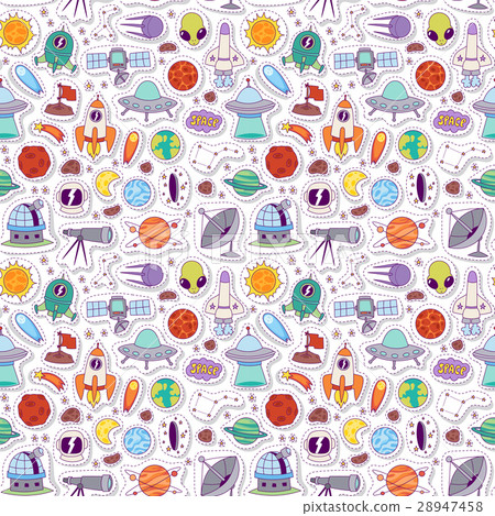 Astronomy icons stickers vector set seamless Astronomy icons stickers vector set seamless 28947458