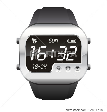 digital watch in steel body 28947489