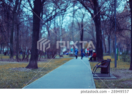 blurred background path in autumn city park blurred background path in autumn city park 28949557
