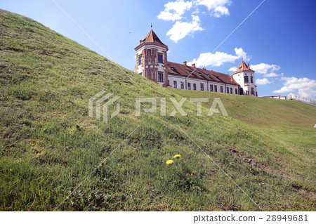 Tourist view the castle in Belarus 28949681