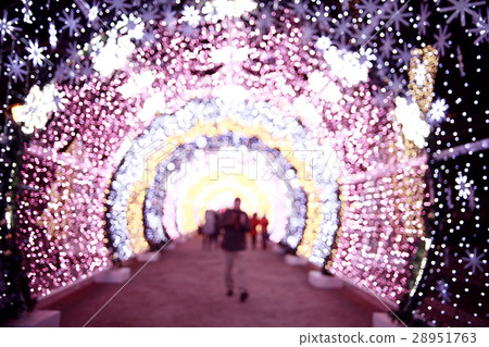 Christmas decorated winter city lights Christmas decorated winter city lights 28951763