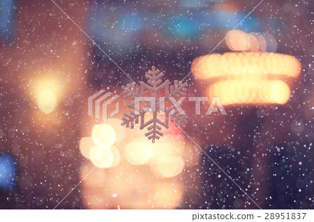 blurred Christmas lights background with snowflakes new year blurred Christmas lights background with snowflakes new year 28951837