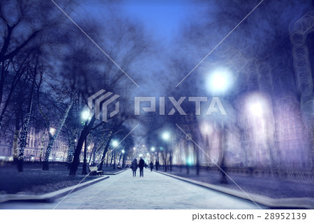 New Year's photos of the city, city street illumination New Year's photos of the city, city street illumination 28952139