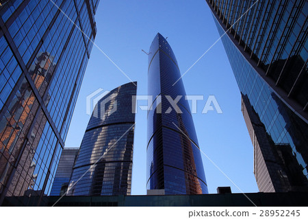 skyscrapers on a background of blue sky skyscrapers on a background of blue sky 28952245