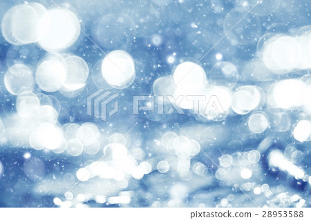 silvery blue highlights snow rain water blurred background 28953588