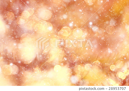 orange bokeh blurred background snowflakes glare 28953707