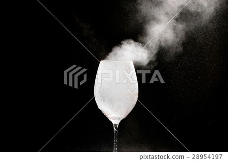 white gas in a glass of Nitrogen 28954197