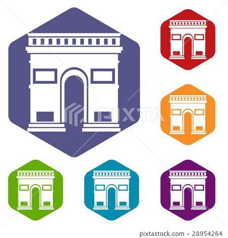 Triumphal arch icons set Triumphal arch icons set 28954264