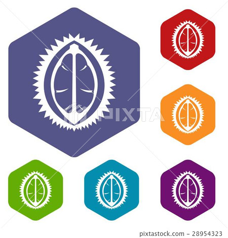 Durian fruit icons set 28954323