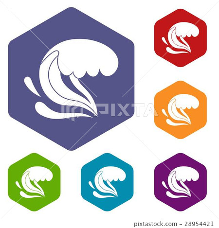 Surf wave icons set - Stock Illustration [28954421] - PIXTA