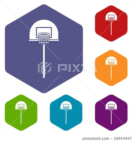 Street basketball hoop icons set 28954447