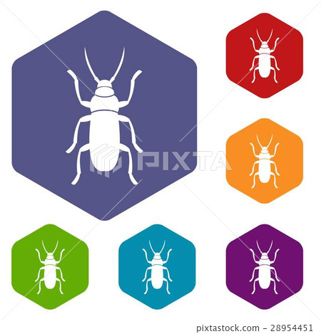 Beetle bug icons set 28954451